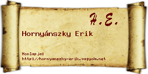 Hornyánszky Erik névjegykártya