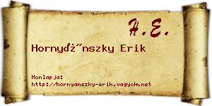 Hornyánszky Erik névjegykártya