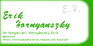 erik hornyanszky business card